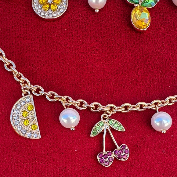 Monet Gold Necklace with Colorful Charms and Pearls - Picture 8 of 13